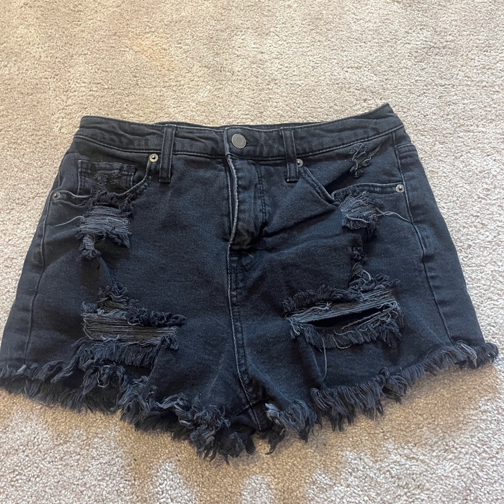 Mossimo Supply Co Black Distressed Jean Shorts